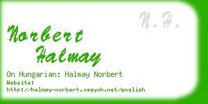 norbert halmay business card